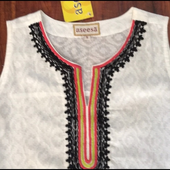 Aseesa Boho Aztec Print Belted Dress or Tunic - Picture 4 of 7